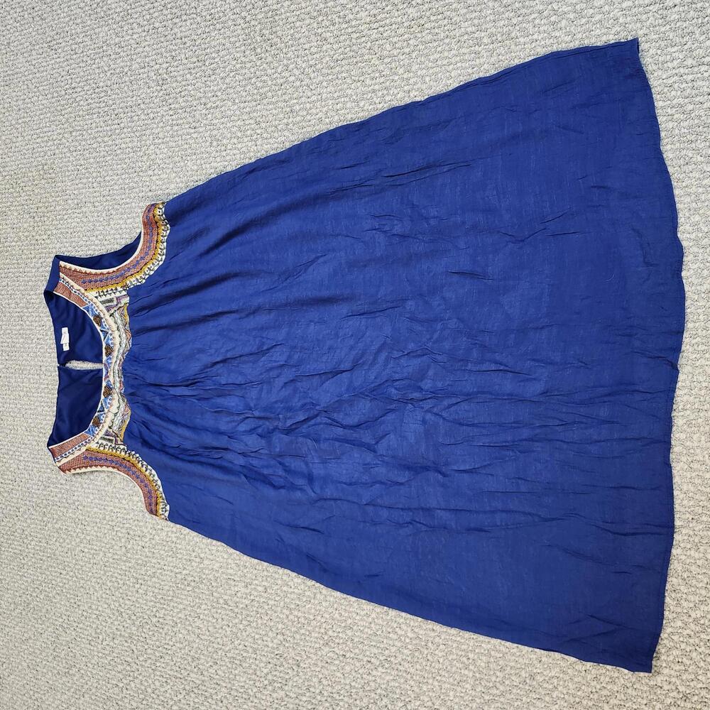 Westport Dress Blue Embroidered Sleeveless Size 2X
